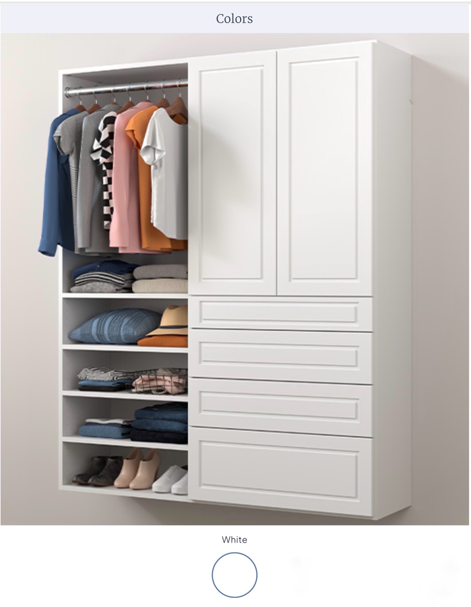White Reach In Closet